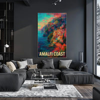 Amalfi Coast Vibrant Escape Poster Coastal Wall Art