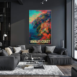Amalfi Coast Vibrant Escape Poster Coastal Wall Art