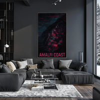 Amalfi Coast Abstract Nightscape Poster Wall Art Decor