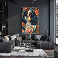 Floral Canine Portrait Wall Art Print