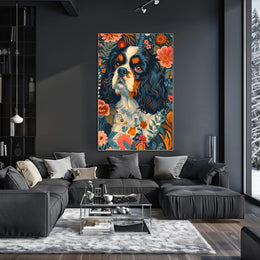 Floral Canine Portrait Wall Art Print