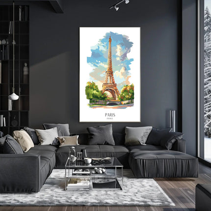 Eiffel Tower Parisian Scenery Art: Travel Poster