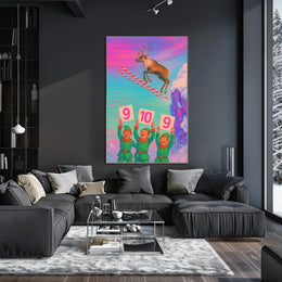 Reindeer Ski Jump Spectacle Poster