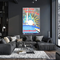 New York Worlds Fair Travel Poster Abstract Wall Art Retro