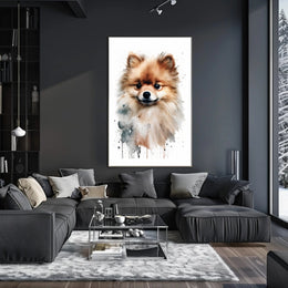 Pomeranian Watercolor Poster Wall Art Print
