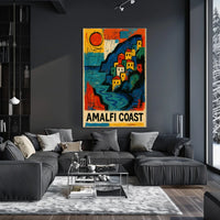 Amalfi Coast Vibrant Seaside Art Poster For Home Decor