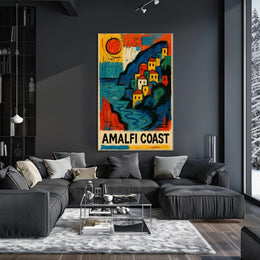 Amalfi Coast Vibrant Seaside Art Poster For Home Decor