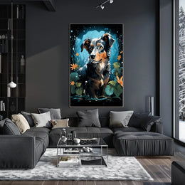 Enchanted Canine In Bloom Poster