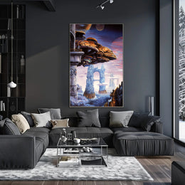 Futuristic Cityscape Extraterrestrial Wonders Futuristic Sci-Fi Poster
