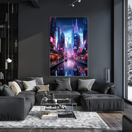 Neon Cityscape Poster