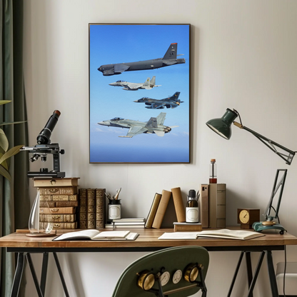 Vintage Poster Military Jets Formation