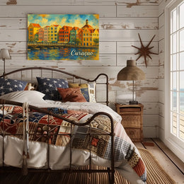 Colorful Curaçao Island Vibes Watercolor Poster