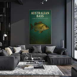 Australian Bass Ecosystem Art Educational or Infographic Poster