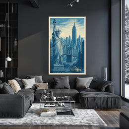 Iconic New York City Poster Wall Art NYC Skyline Decor