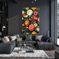Floral Harmony in Modern Vintage Artistic Poster