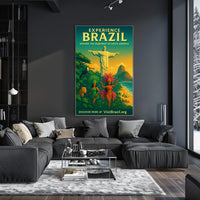 Brazil Culture and Nature Vibrant Dancers Wildlife Poster