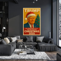 The poster features an individual wearing a Santa hat, suggesting a Christmas theme. Travel Poster