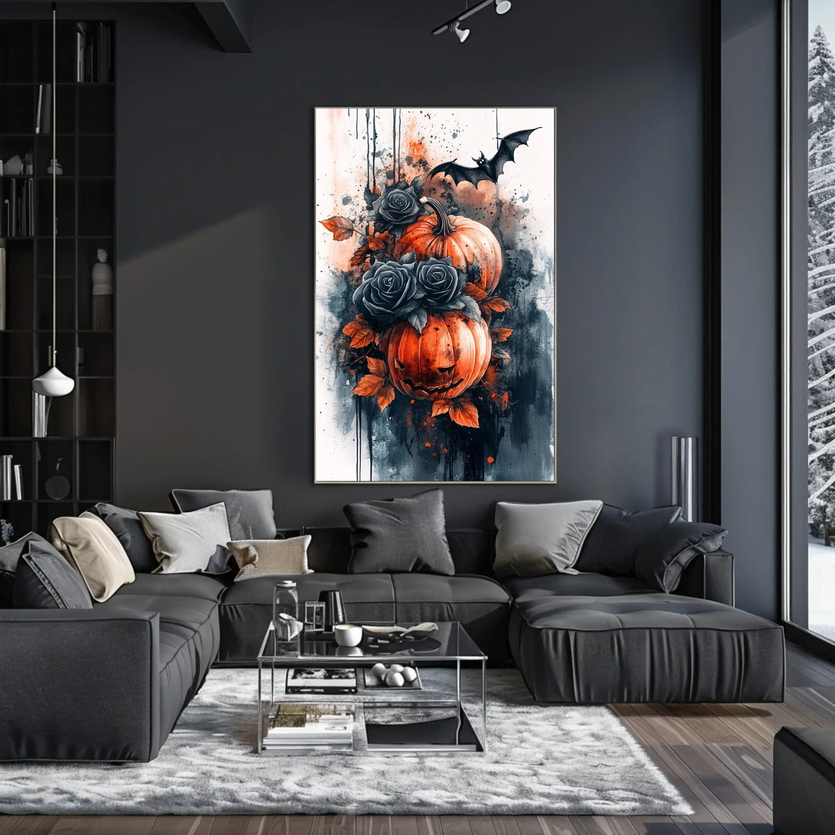 Halloween Night Horror Scene: Abstract, Artistic, or Pop Culture Poster