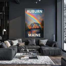 Auburn Maine Rainbow Bridge Photography Wanderlust Poster