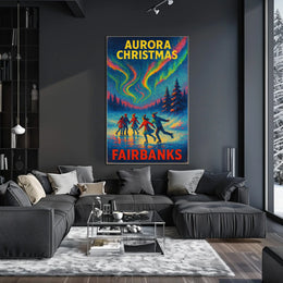 Aurora Christmas in Fairbanks Poster