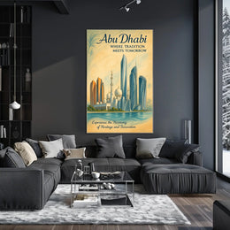 Abu Dhabi Tradition Meets Future Cityscape Poster