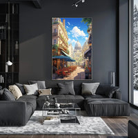 Parisian Street Scene: Vibrant European City Poster