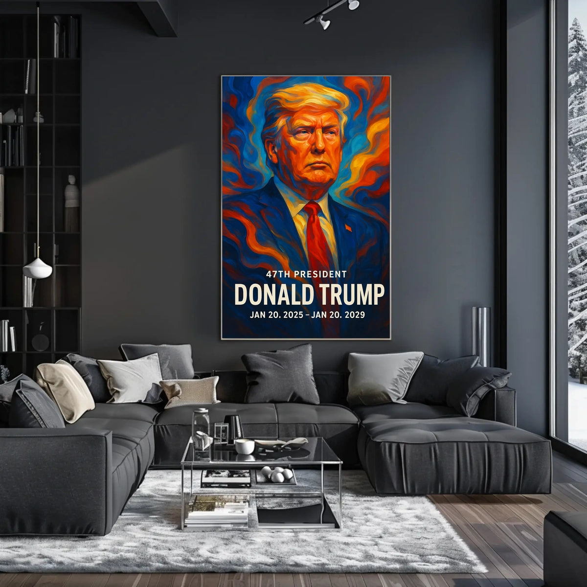 Trump Visionary Leadership Patriotism Historic Icon Cinematic Digital Painting Poster