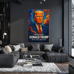 Trump Visionary Leadership Patriotism Historic Icon Cinematic Digital Painting Poster