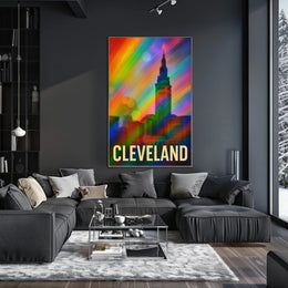 Cleveland Skyline Photography Realism Decor Lovers Poster