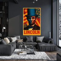 Lincoln Pop Art Poster Celebrating Historical and Presidential Icons