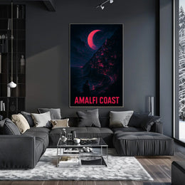 Amalfi Coast Enigmatic Nightscape Poster For Wall Art