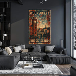 Woonsocket, Rhode Island Vintage Poster