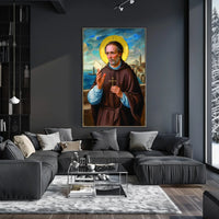 Saintly Portrait by the Sea Poster