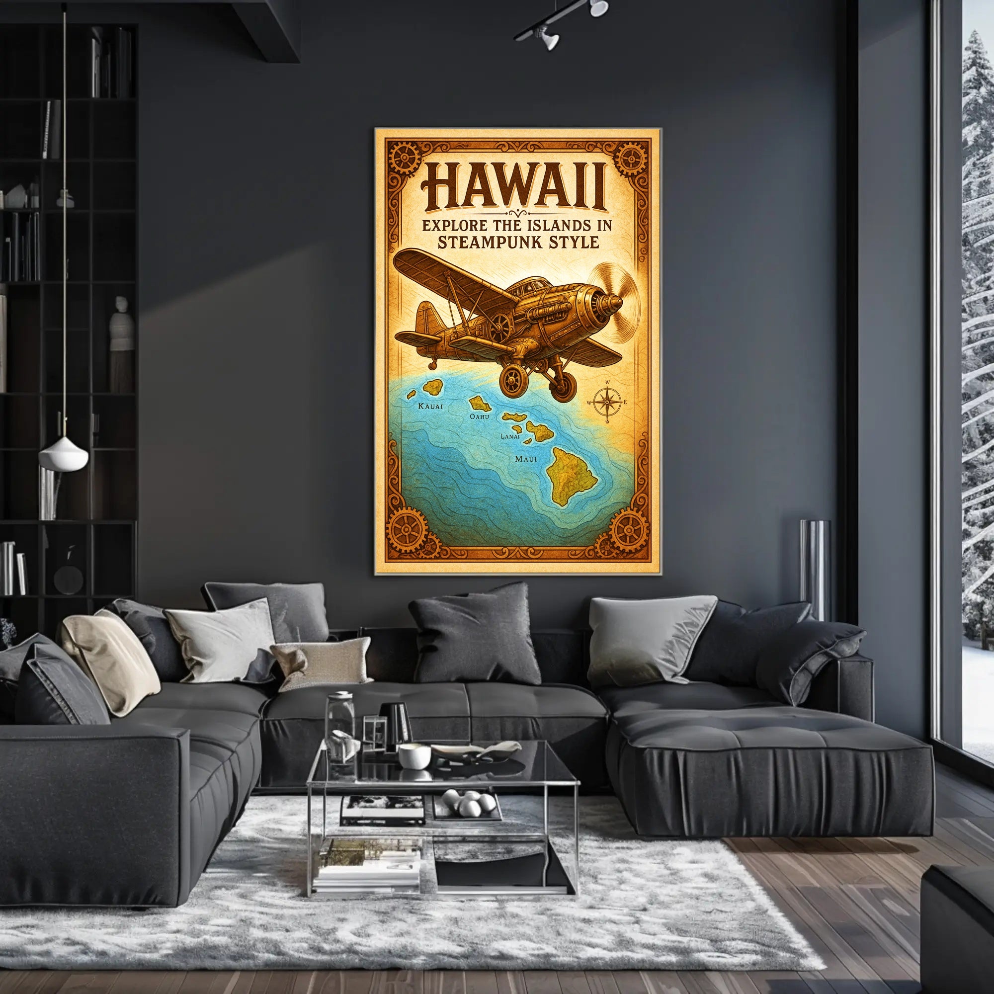 Steampunk Hawaii Adventure Poster PosterGoat