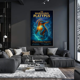Platypus Wonders: Vibrant Creature Celebration Animal Poster