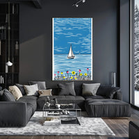 Sailboat Poster Coastal Minimalist Wall Art Print