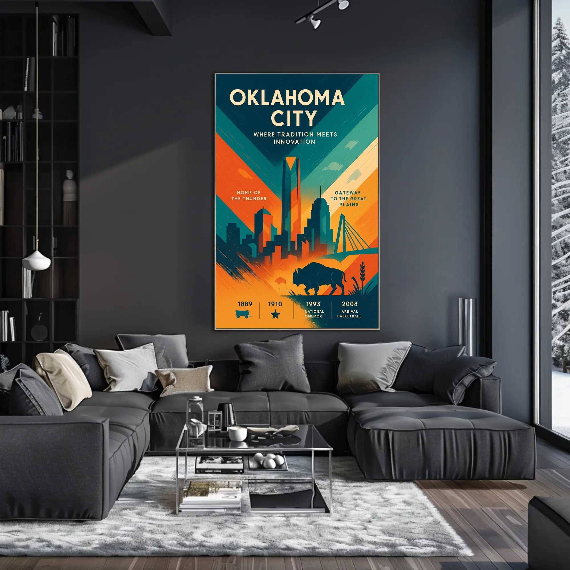 Oklahoma City Skyline: Urban or Cityscape Poster PosterGoat