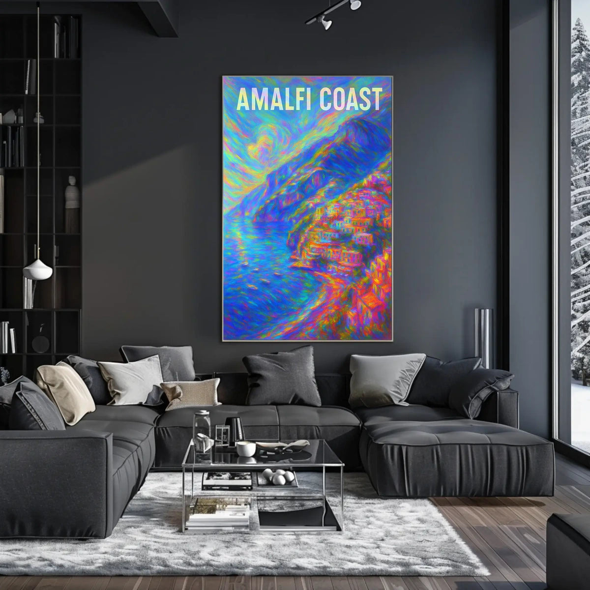 Amalfi Coast Vibrant Impression Poster For Home Decor