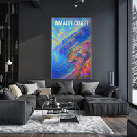 Amalfi Coast Vibrant Impression Poster For Home Decor