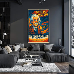 Einstein Relativity Vintage Science Poster