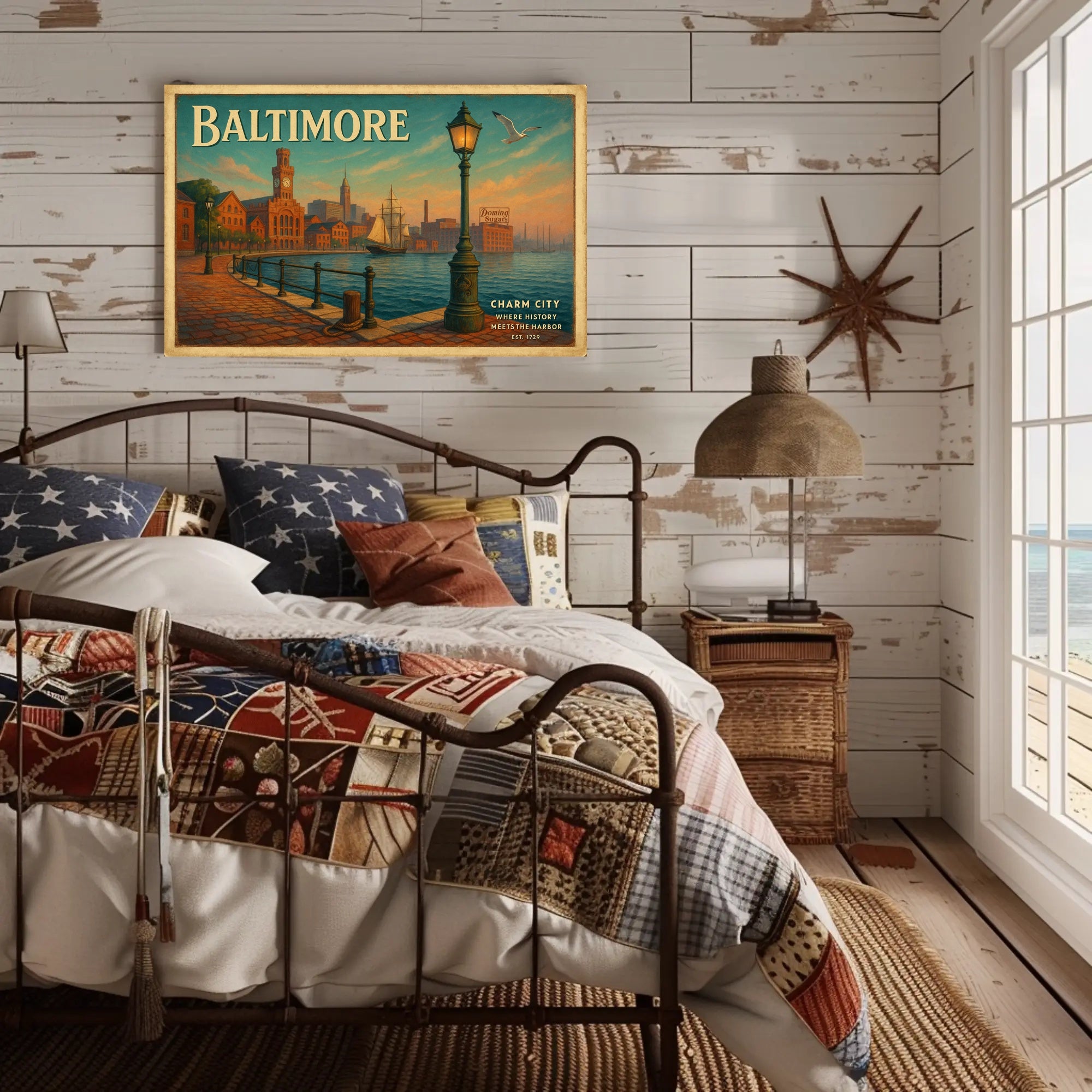 Charm City Harbor Travel Poster Art Print