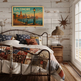 Charm City Harbor Travel Poster Art Print