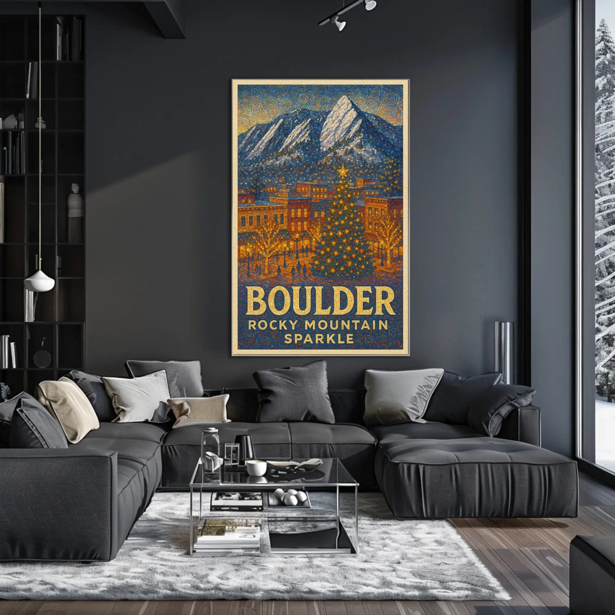Boulder Rocky Mountain Sparkle Poster