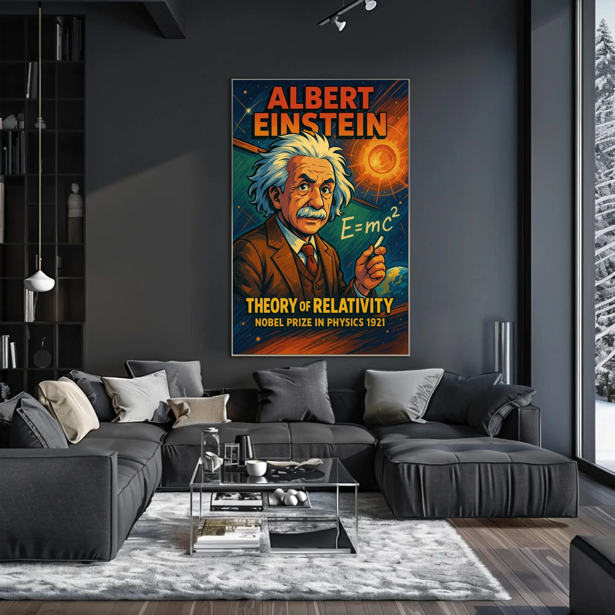 Einstein Relativity Vintage Science Office Poster