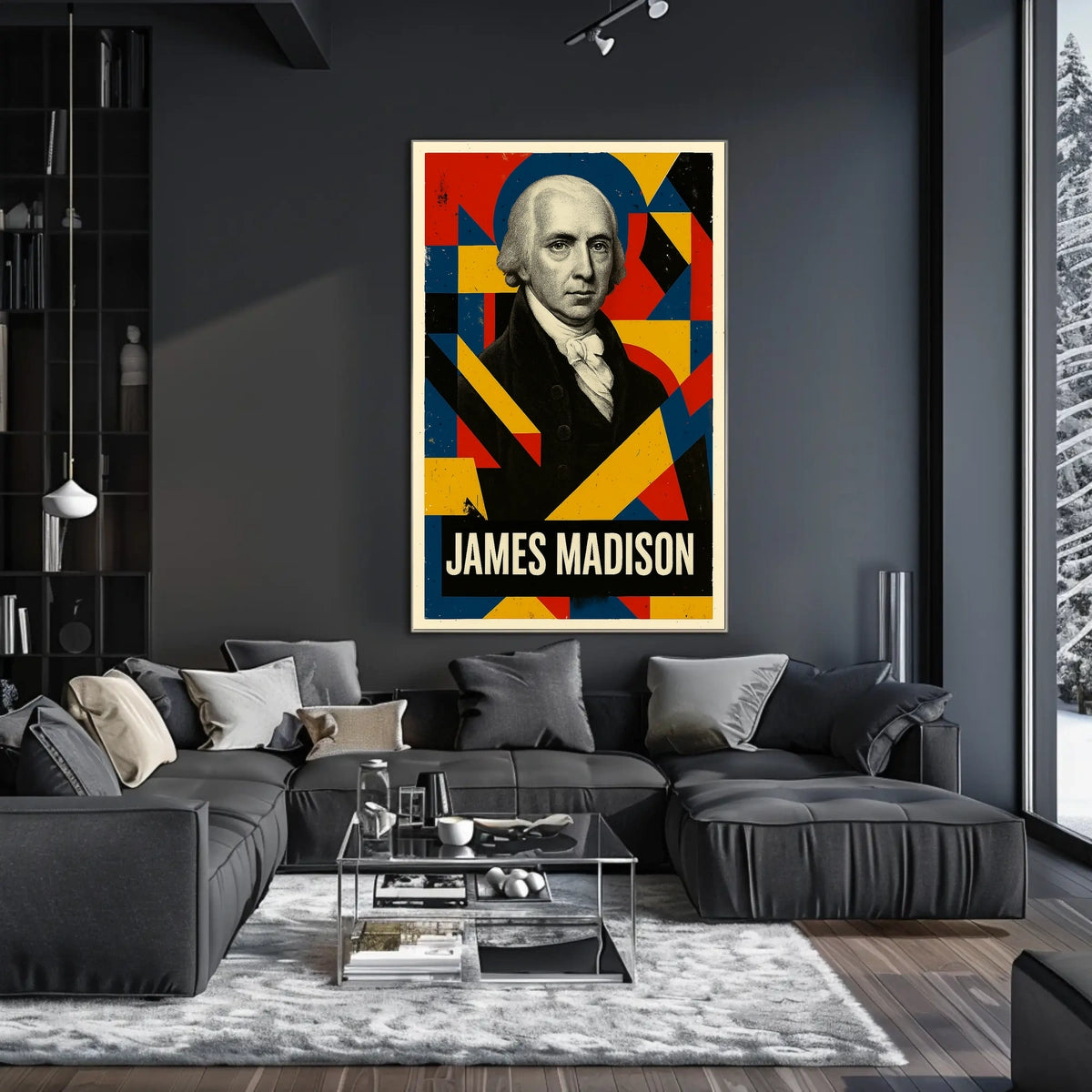 James Madison 4th President of the United States Abstract Pop Poster