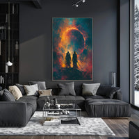 Epic Fantasy Adventure with Fiery Portal Fantasy or Mythology Poster PosterGoat