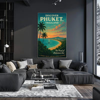 Phuket Travel Poster Vintage Beach Wall Art Print