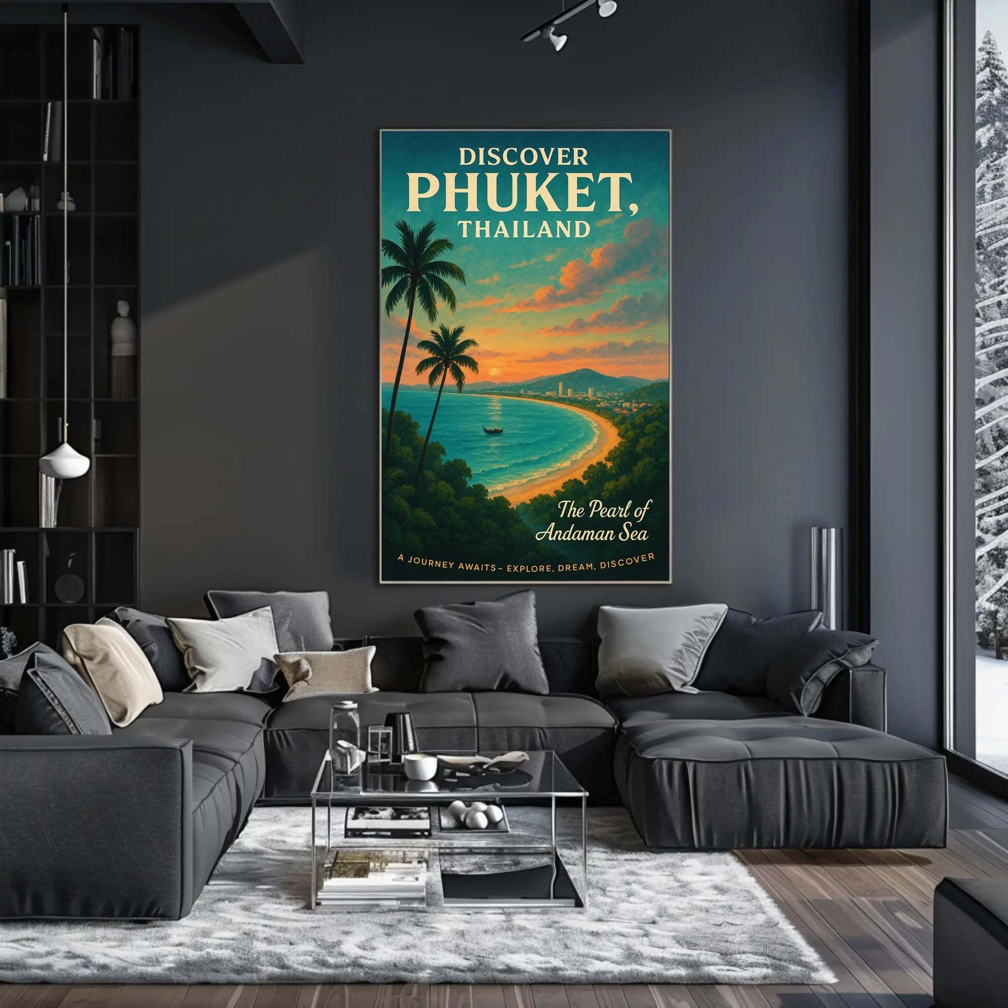 Phuket Travel Poster Vintage Beach Wall Art Print