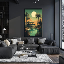 Retro-Futuristic Oasis Retro Poster PosterGoat