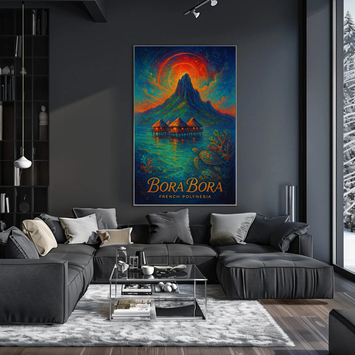 Bora Bora Dreamscape: Vibrant Tropical Paradise Poster